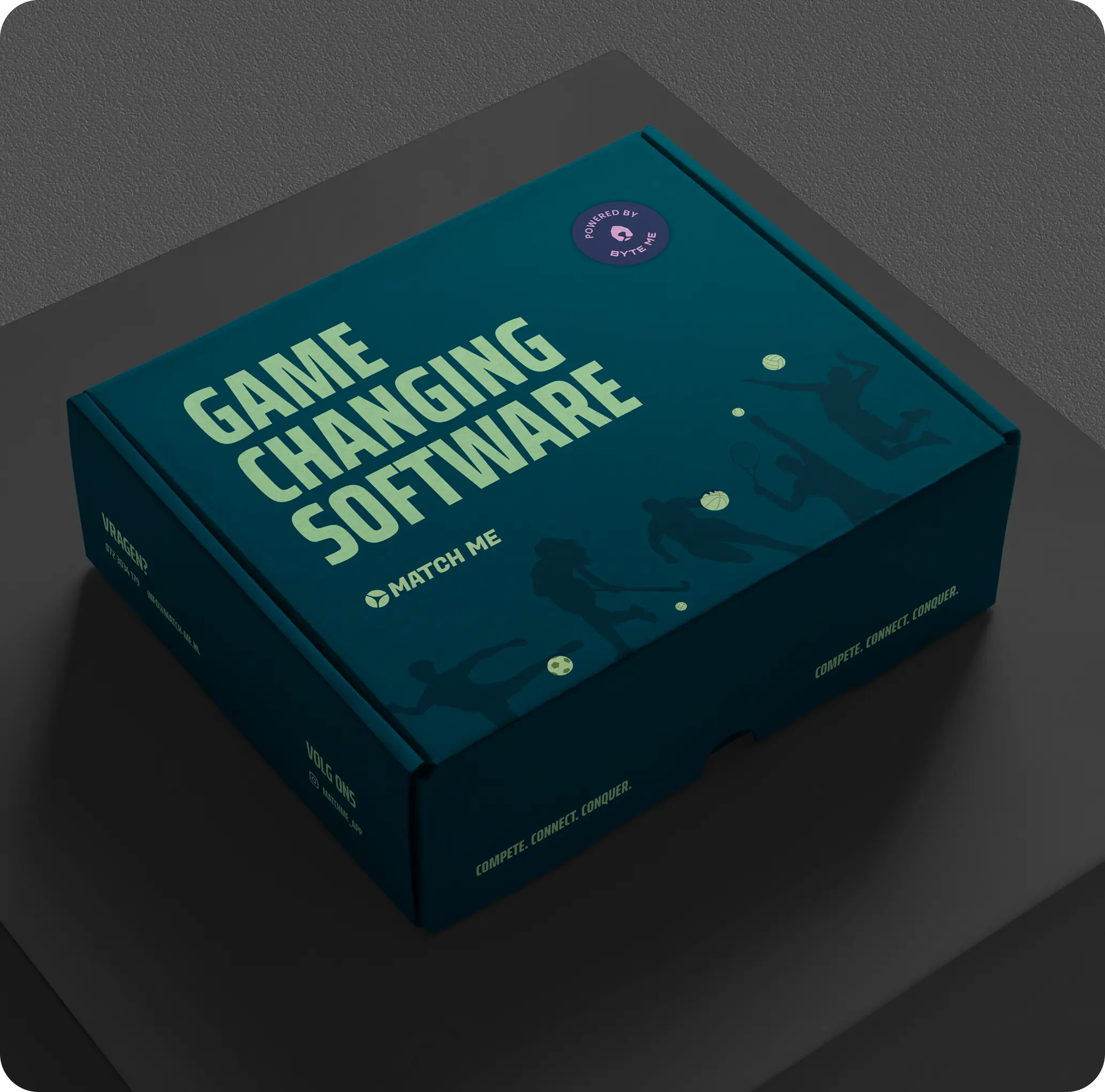 Match Me verpakking met de tekst Game changing software